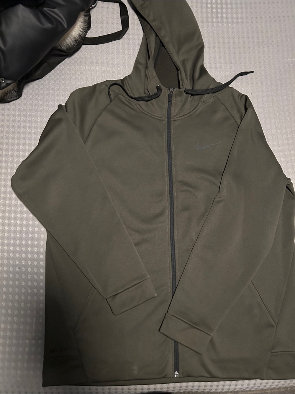 Nike Olive Hooded Performance Full-Zip Jacket-Drifit